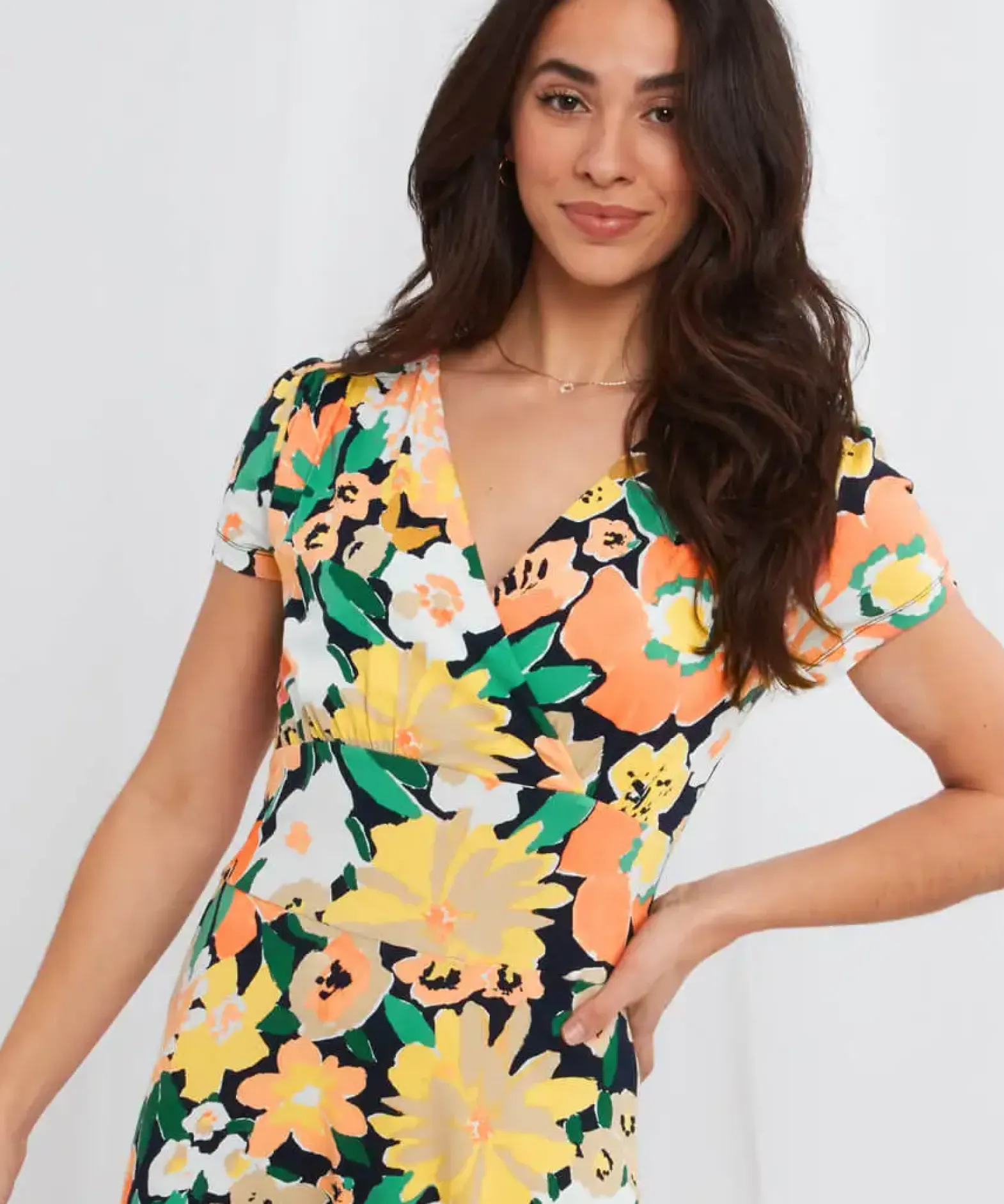 Abstract Floral Jersey Dress