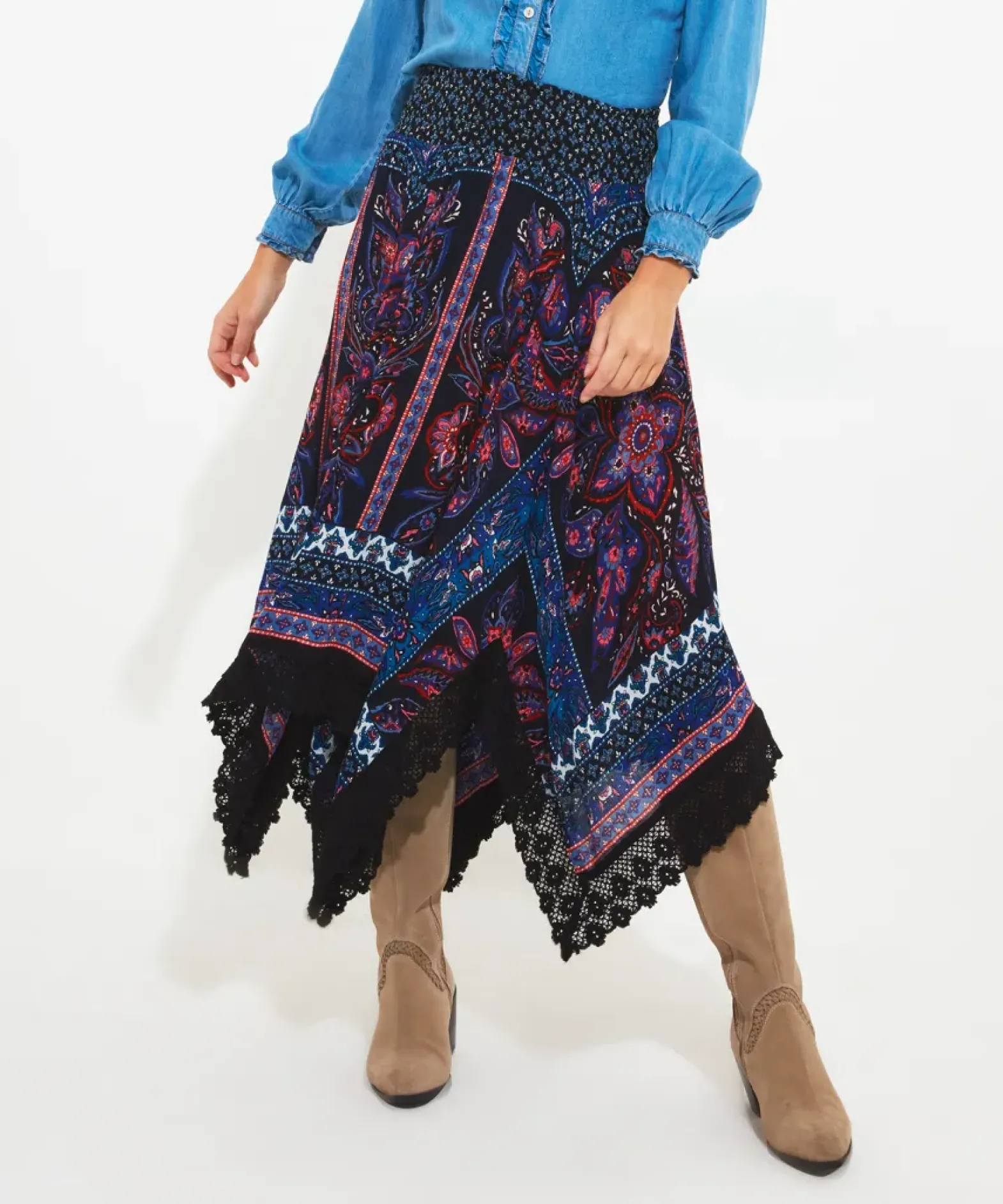 Boho Babe Hanky Hem Skirt