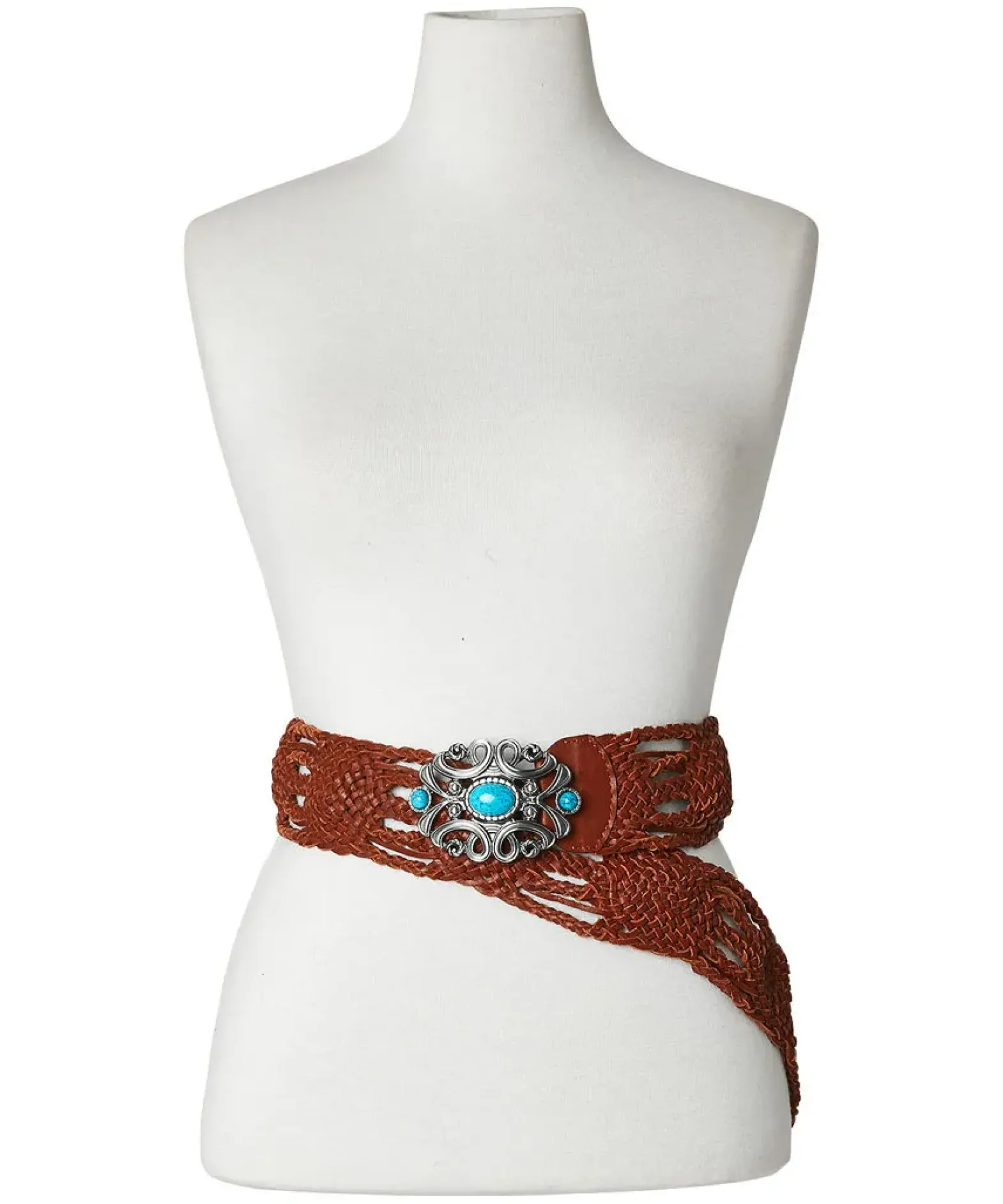 Boho Jewel Buckle Leather Belt