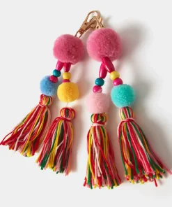 Boho Pom Pom Key Charms