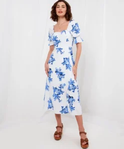 Clarissa Linen Blend Floral Dress