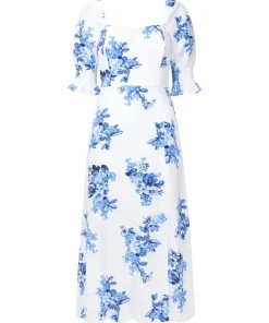Clarissa  Linen Blend Floral Dress