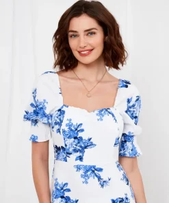 Clarissa Linen Blend Floral Dress