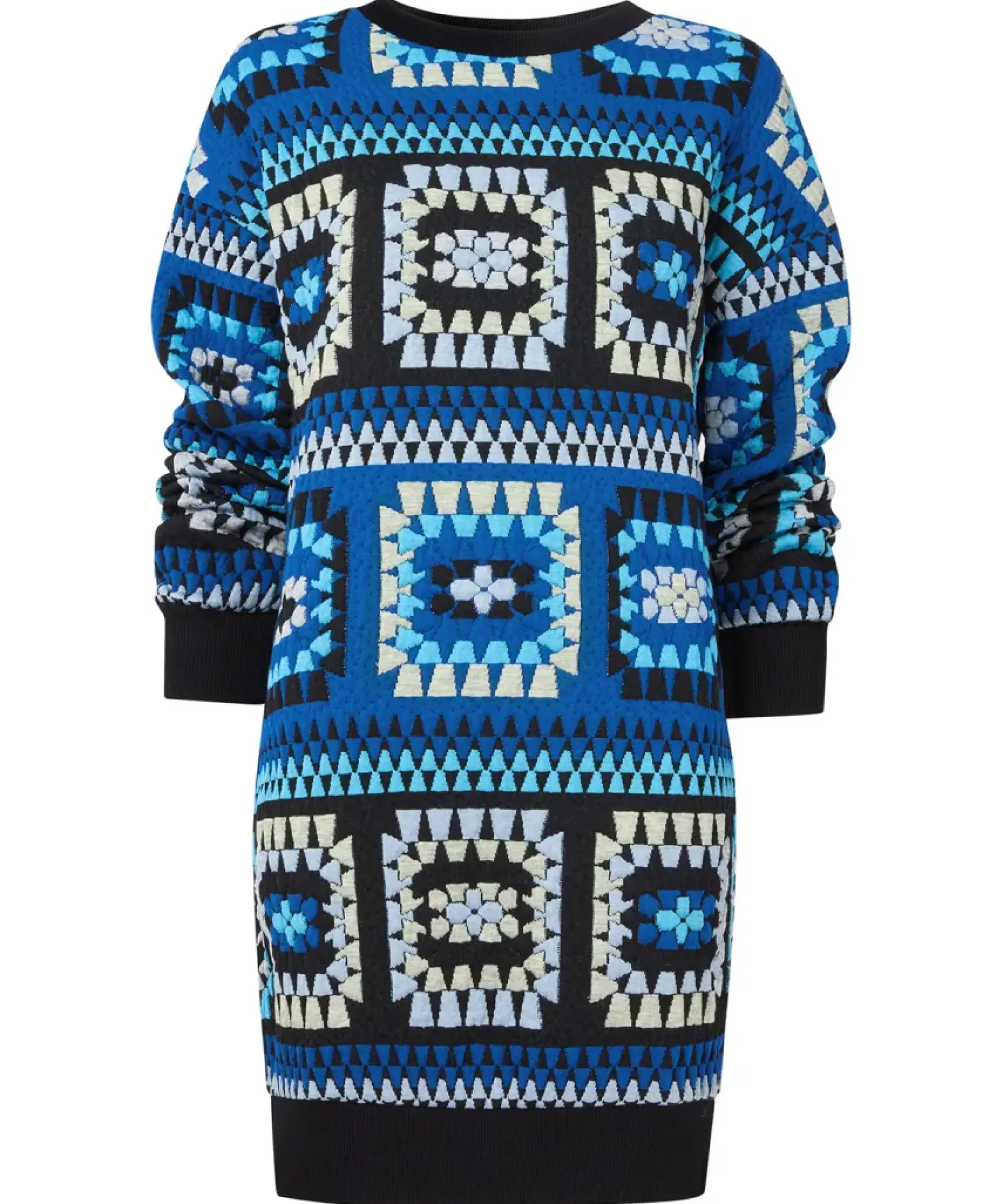 Crochet Effect Sweat Tunic Dress