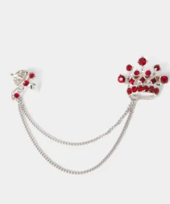 Crown Jewelled Chain Pin