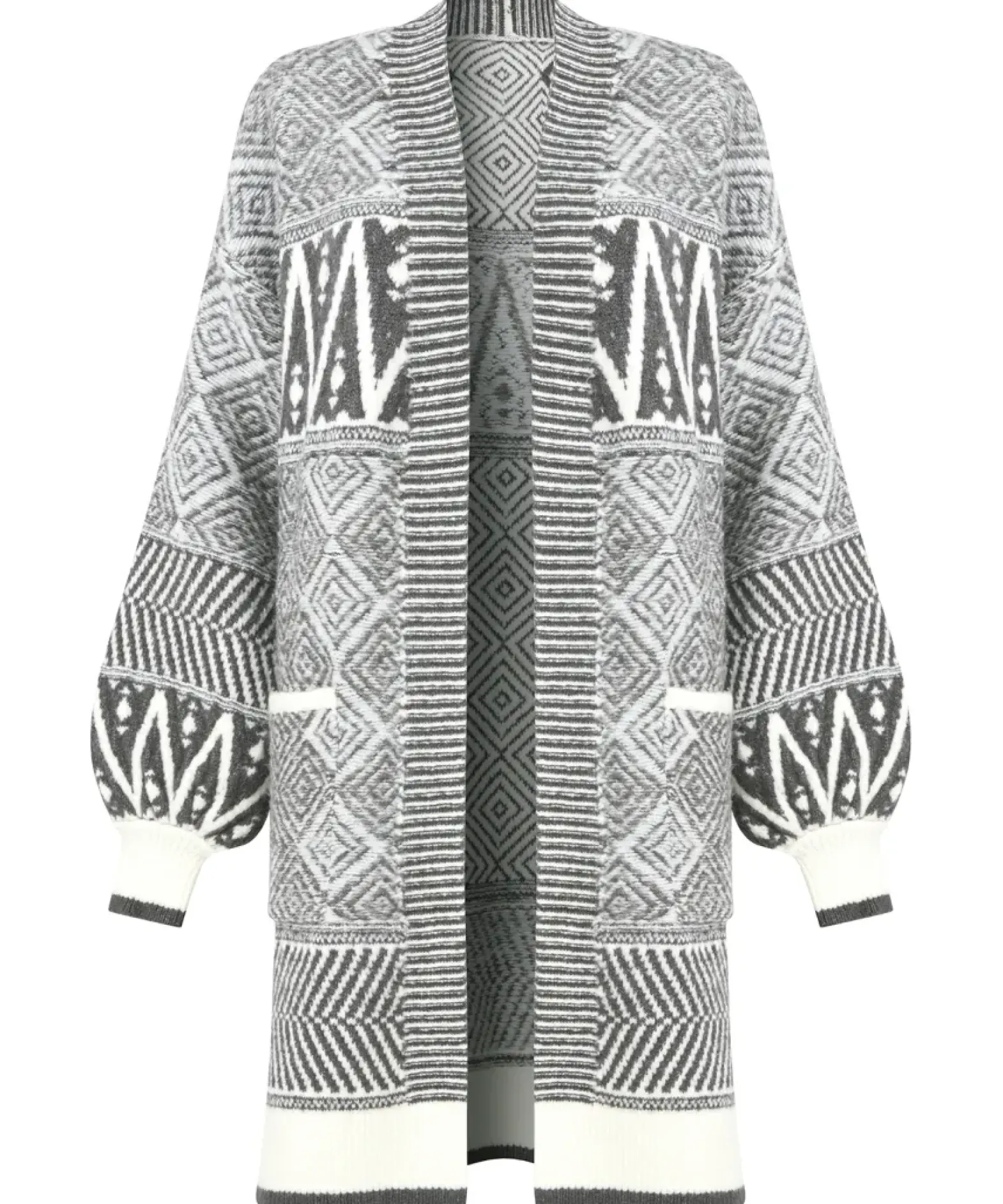 Dazzling Geo Balloon Sleeve Cardigan