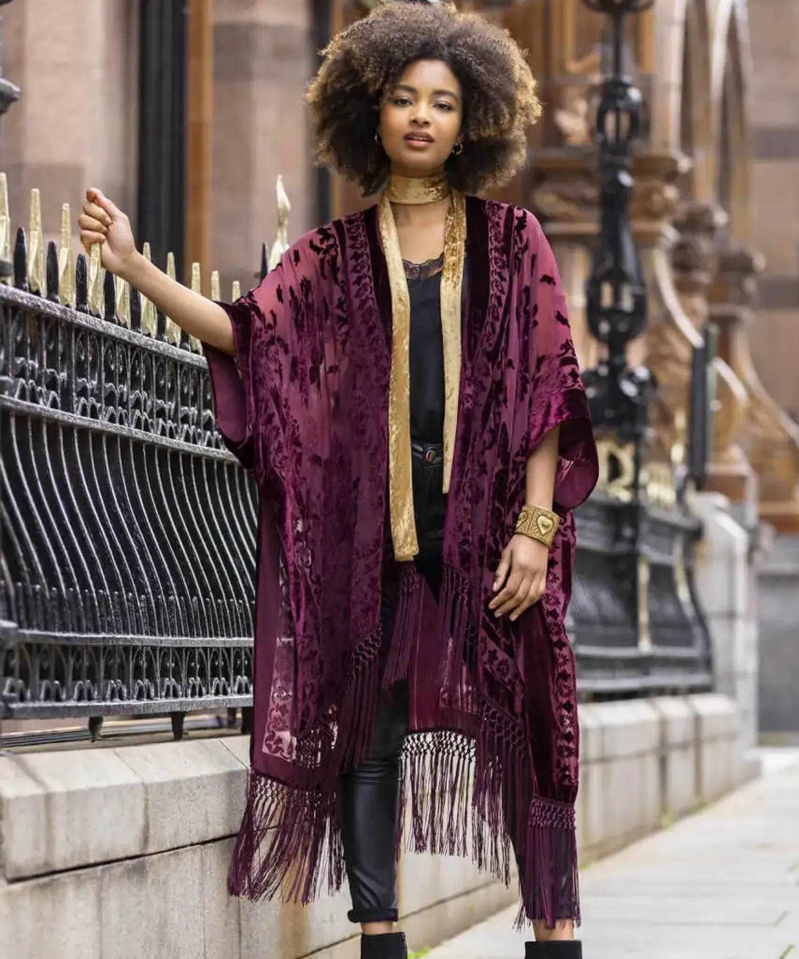 Evening Song Devore Kimono