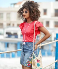 Fabulous Flora Denim Skirt