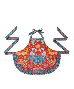 Folk Floral Frill Trim Apron