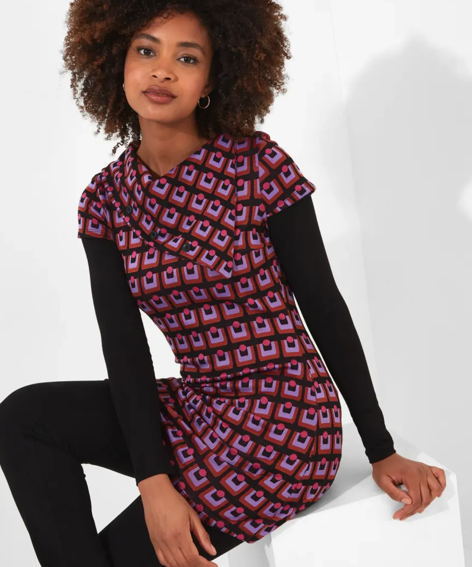 Funky Jacquard Layered Top