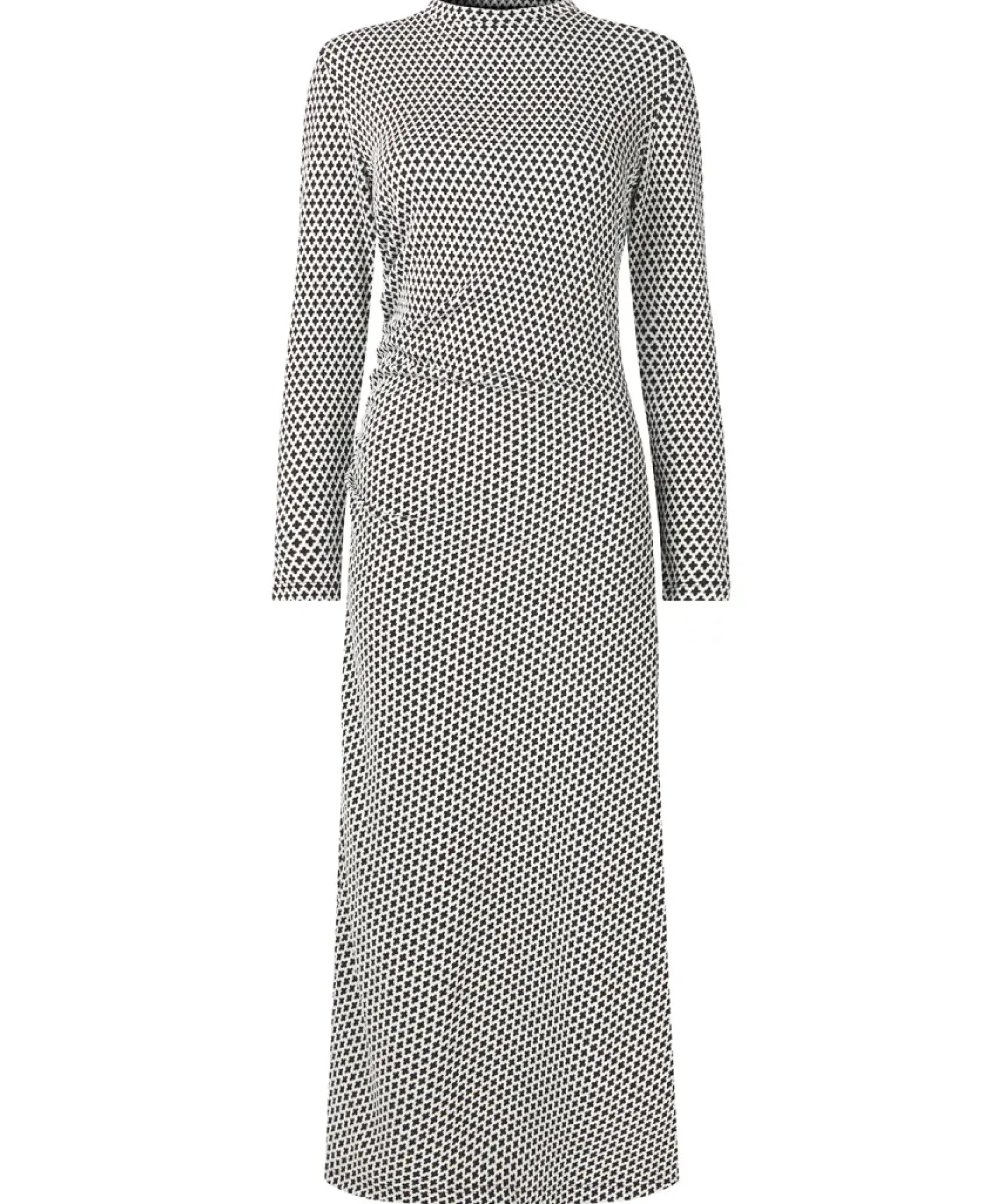 Geo Jacquard Ruched Side Jersey Dress