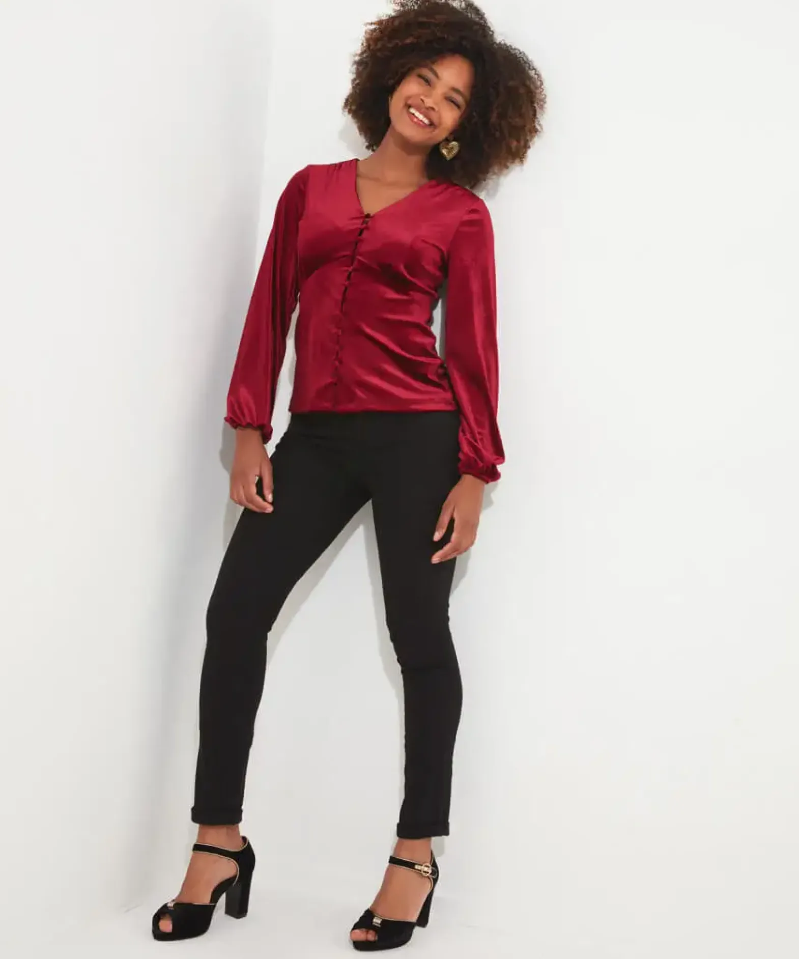 Gorgeous Velour Button Top