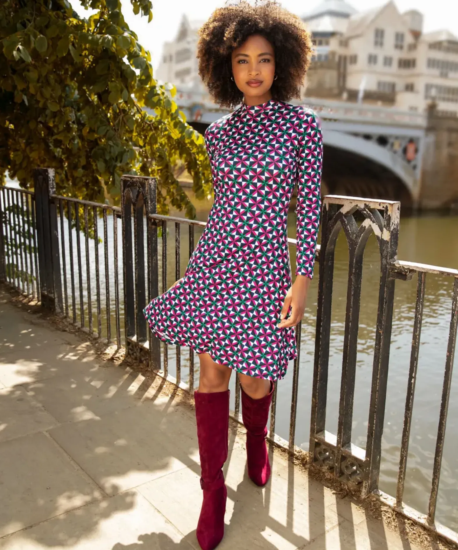 Kara Printed Jersey Dress