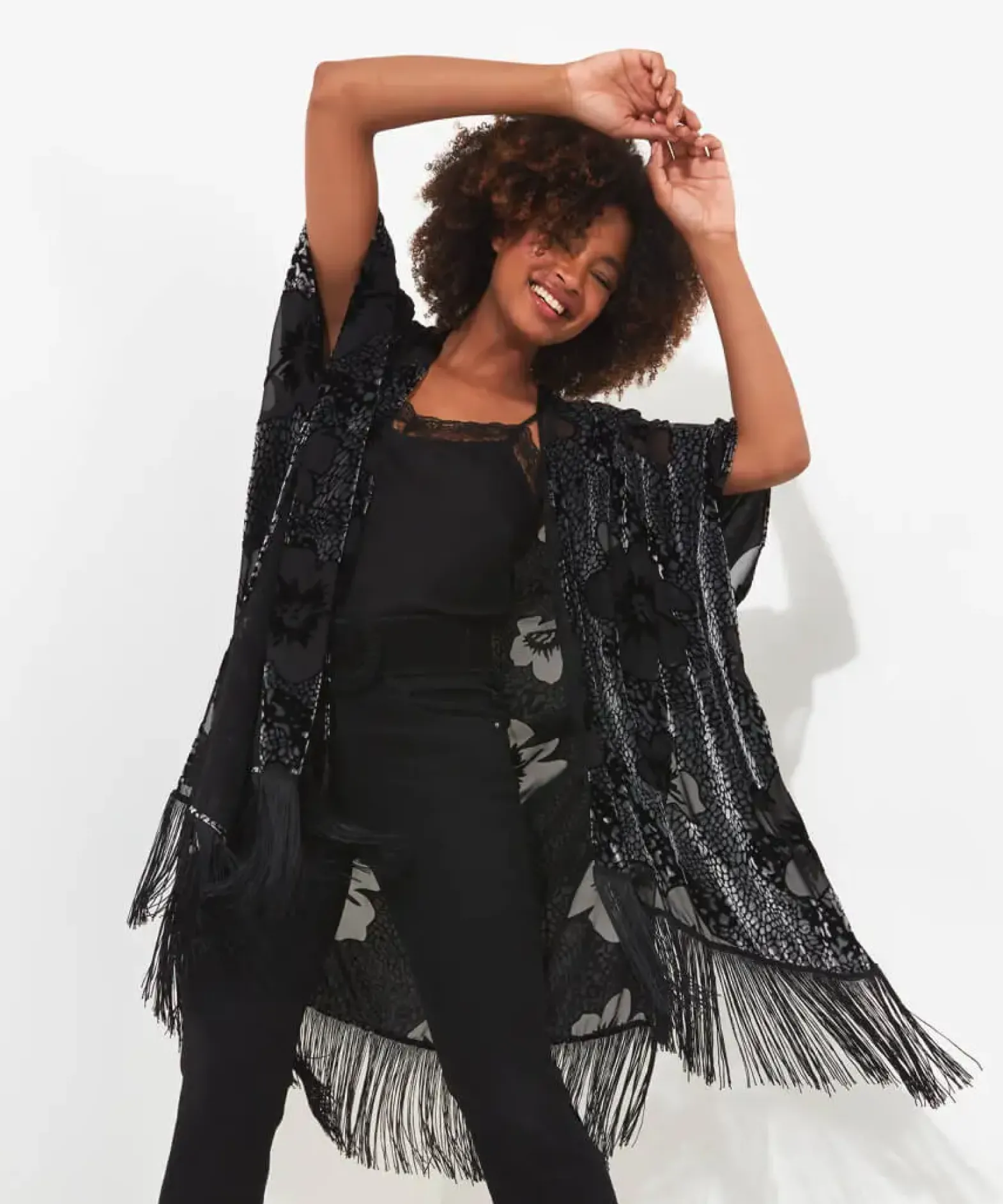 Lara Burn Out Tassel Kimono
