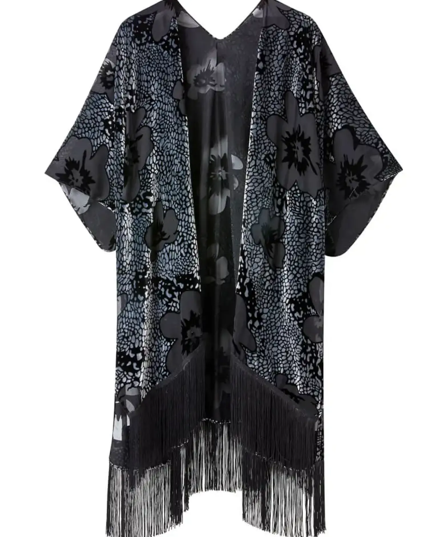 Lara Burn Out Tassel Kimono