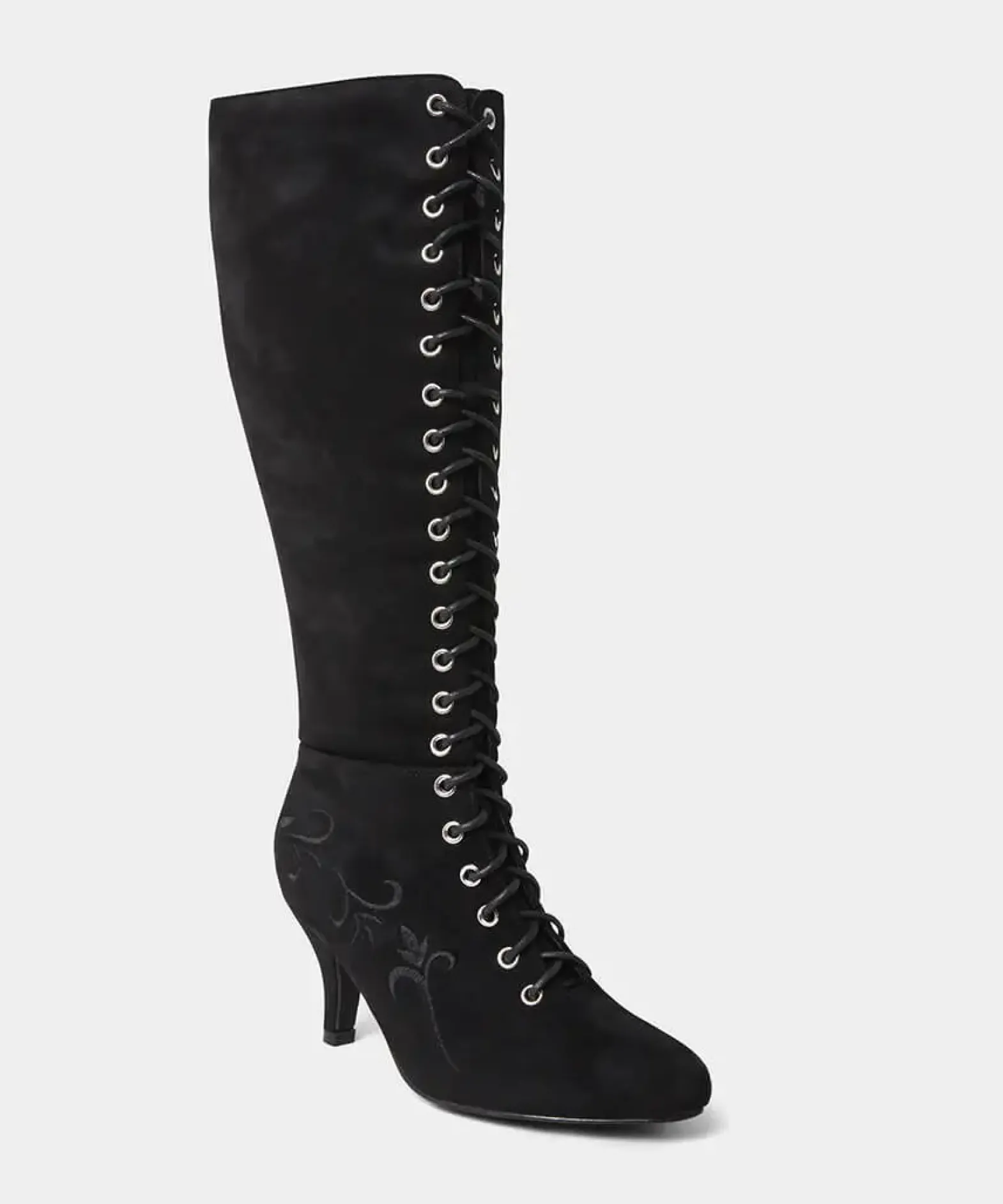 Layla Lace Up Embroidered Boots