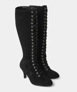 Layla Lace Up Embroidered Boots