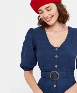 Molly Broderie Belted Dress