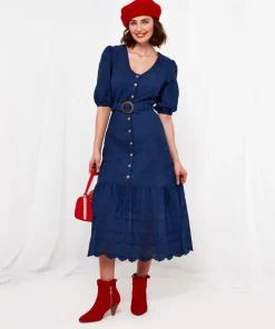 Molly Broderie Belted Dress