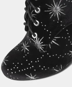 Night Star Velvet Bootees
