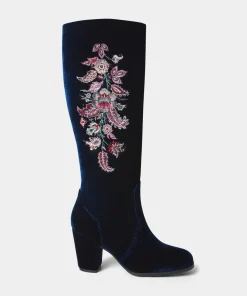 Opulence Embroidered Velvet Boots