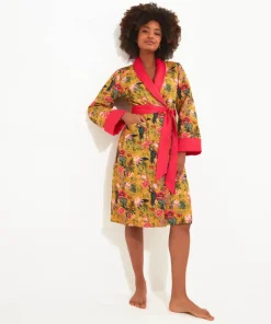 Peacock Print Dressing Gown