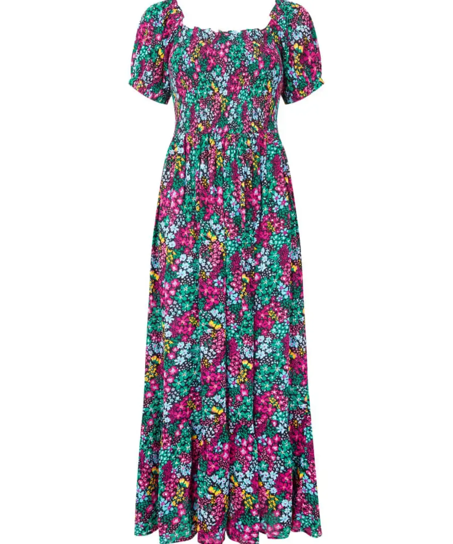 Serena Shirred Boho Dress