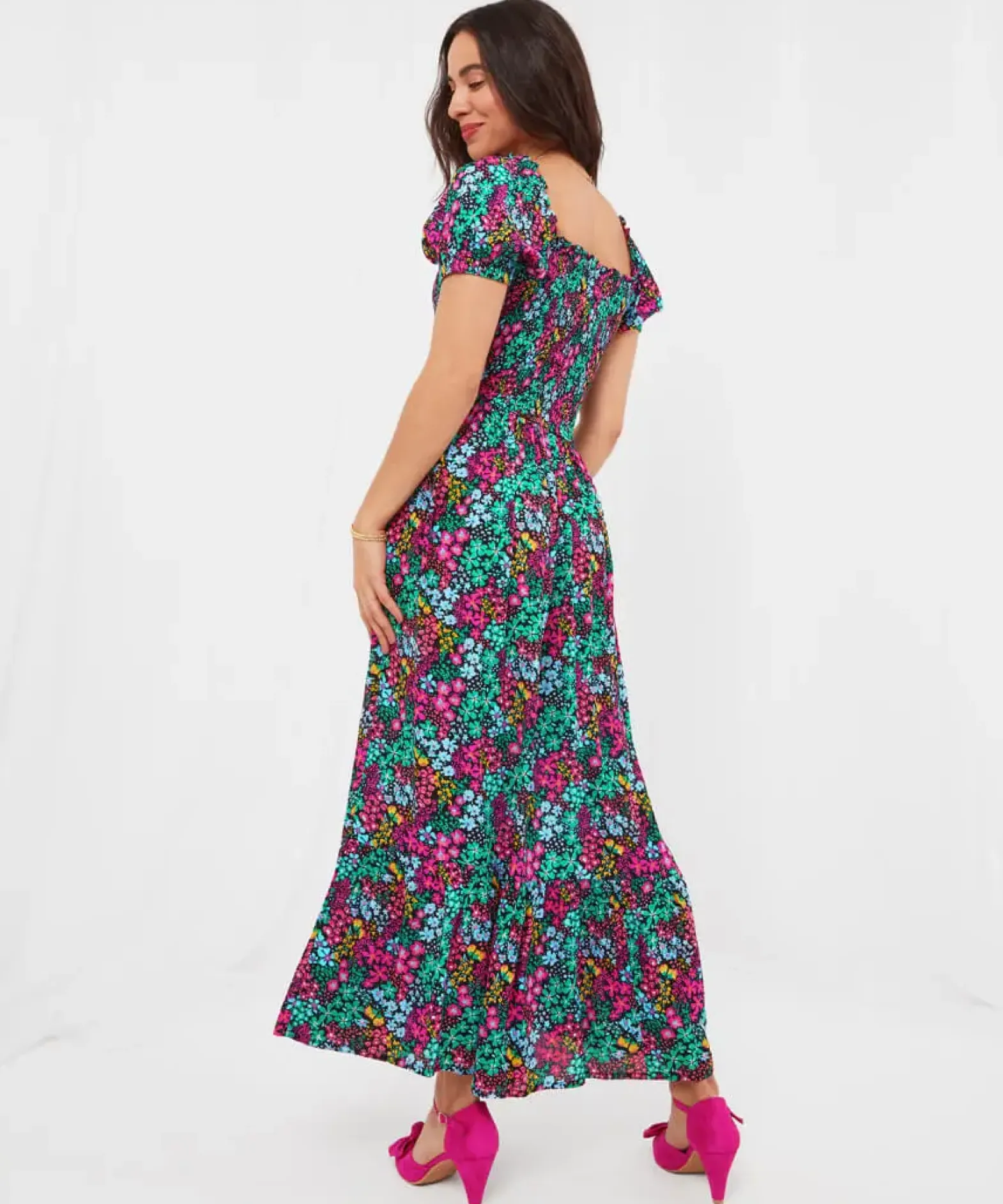 Serena Shirred Boho Dress