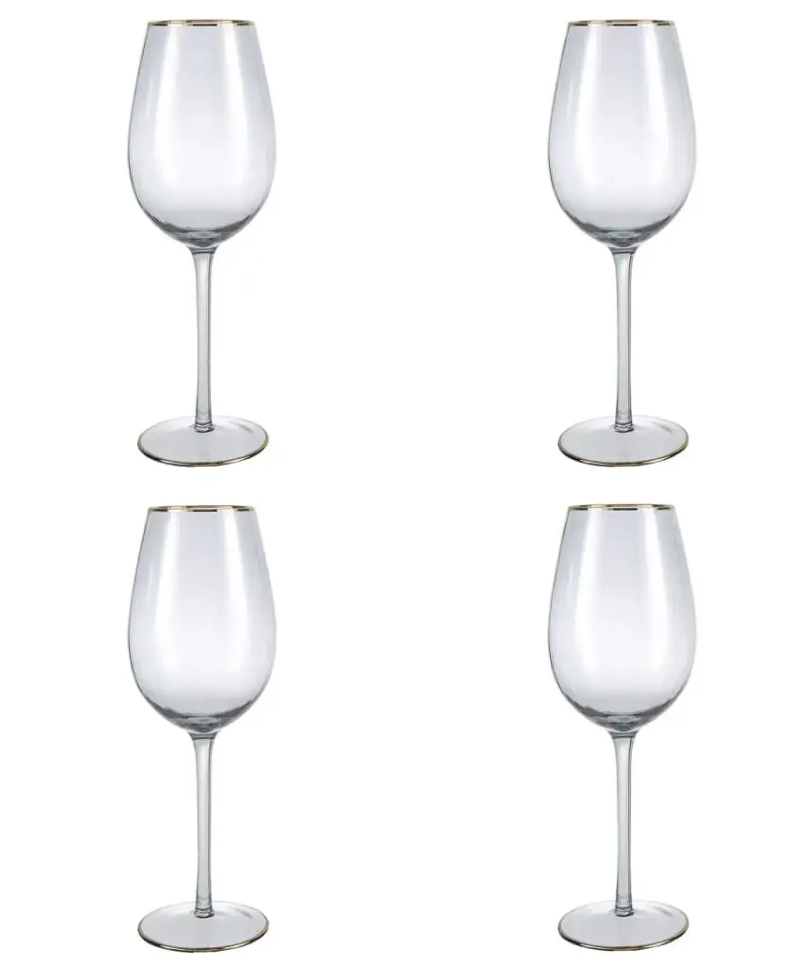 Set Of 4 Elegant Smokey Grey Glasses