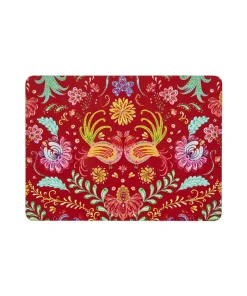 Set Of 4 Folk Floral Placemats