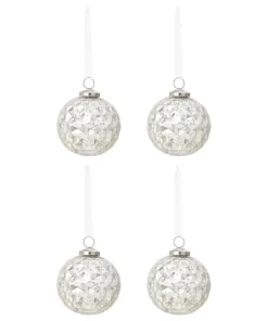 Set Of 4 Honeycomb Christmas Baubles