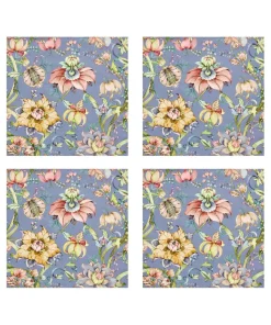 Set Of 4 Nostalgic Nouveau Cotton Napkins