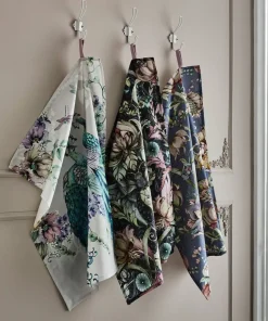 Set Of 3 Nouveau Print Teatowels