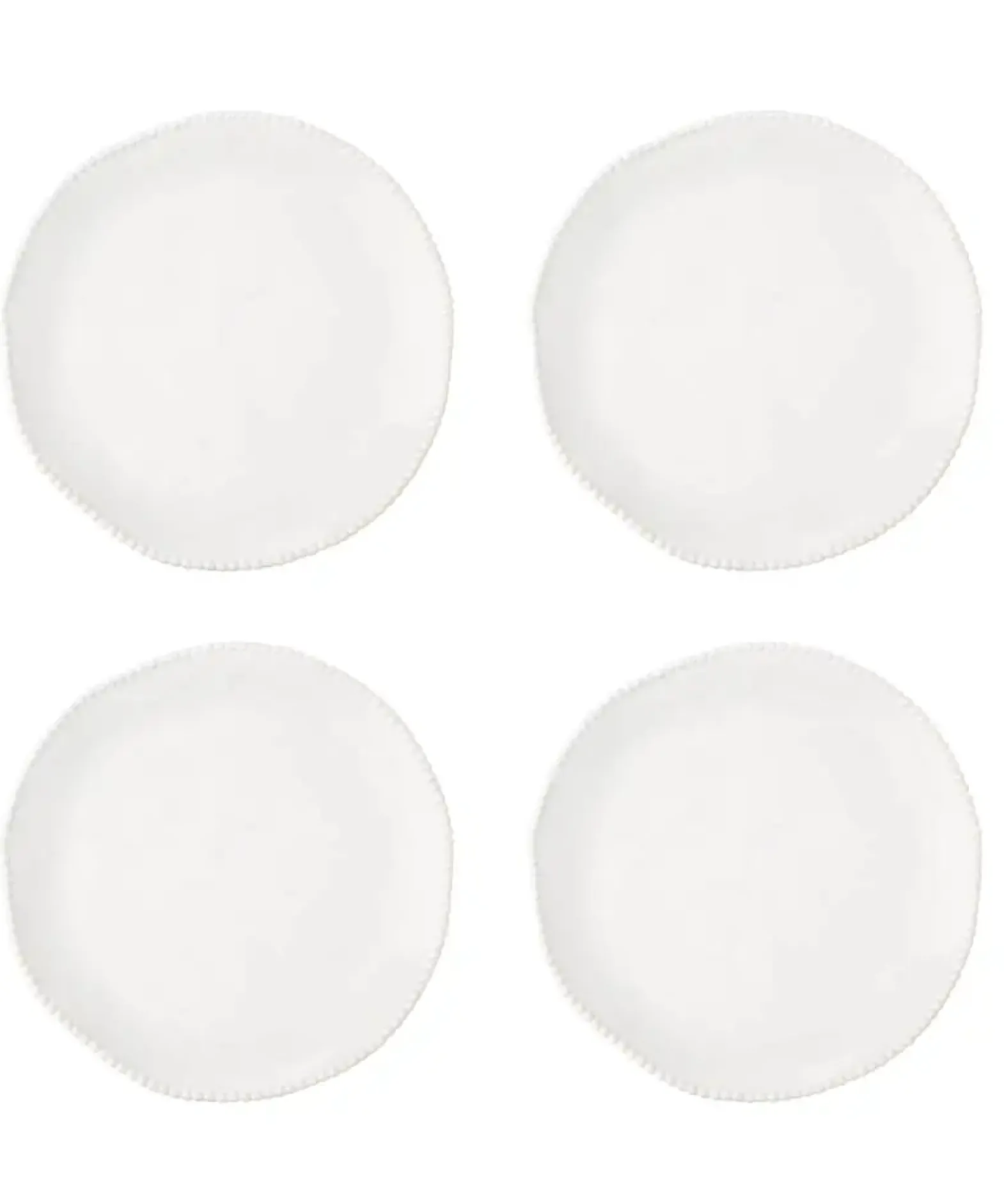 Set of 4 Organic Beaded Dinner Plates