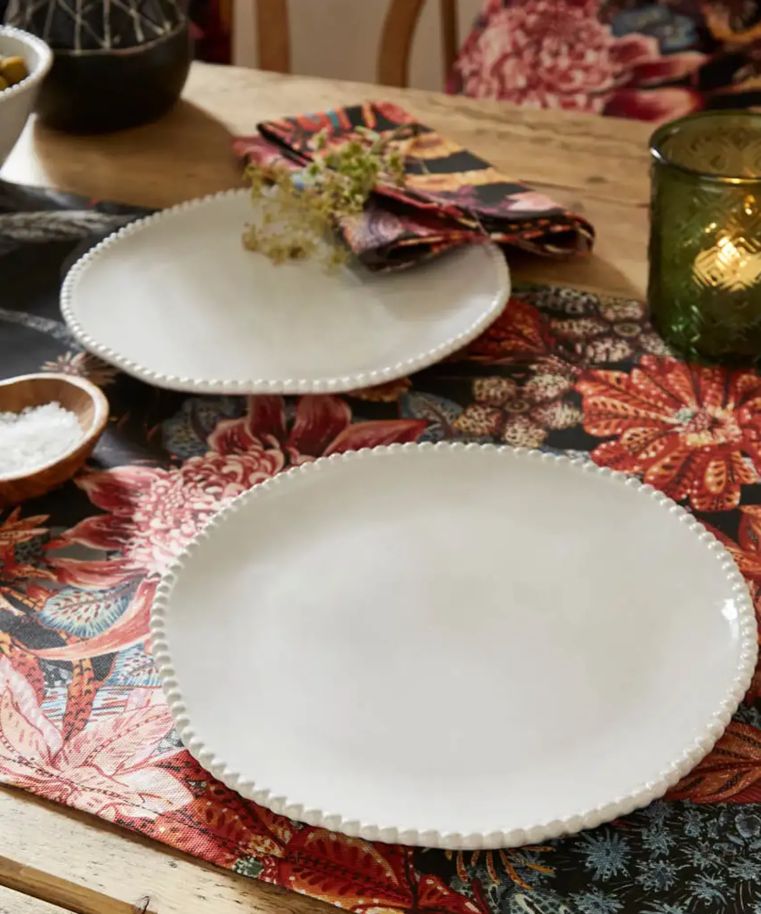 Set of 4 Organic Beaded Side Plates