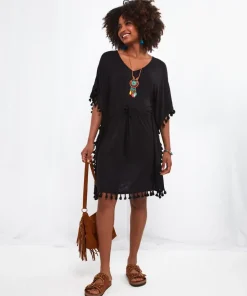 Tassel Trim Boho Beach Cover Up