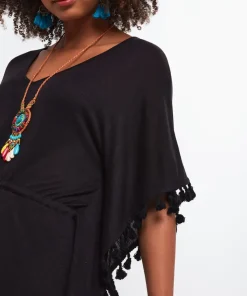 Tassel Trim Boho Beach Cover Up