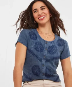 Washed Embroidered Blouse